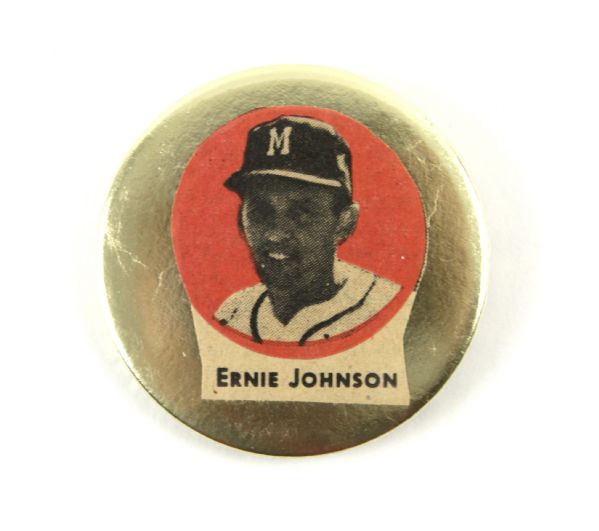 1960s Ernie Johnson Milwaukee Braves Fan Made Pinback 