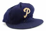 1947 Elmer Singleton Pittsburgh Pirate Rare One Year Style Game Worn Cap (MEARS LOA)