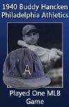 1940 Buddy Hancken Philadelphia Athletics Game Worn Cap – Played One MLB Game (MEARS LOA)