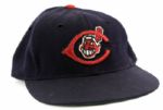 1954-57 Cleveland Indians Unidentified Game Worn Cap (MEARS LOA)
