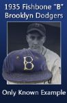 1935 Babe Phelps “Fishbone B” Brooklyn Dodgers Chain Stitched Game Worn Cap (MEARS LOA) Only Known Example of This Style