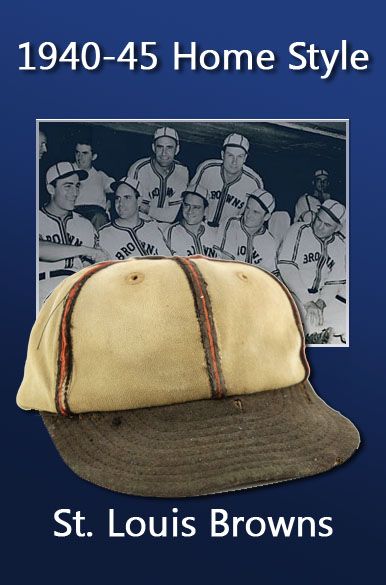 1940-45 St. Louis Browns #17 Game Worn Home Cap – Rare War Year Style (MEARS LOA)