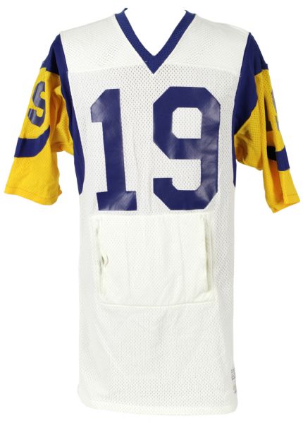 1979 Bob Lee #19 Los Angeles Rams Game Worn Road Jersey w/Handwarmer Pockets  - MEARS LOA
