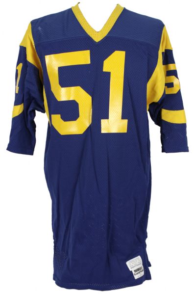 1983 David Lewis #51 Los Angeles Rams Game Worn Home Jersey w/ 4 Repairs - MEARS LOA 