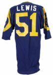 1983 David Lewis #51 Los Angeles Rams Game Worn Home Jersey w/ 4 Repairs - MEARS LOA 