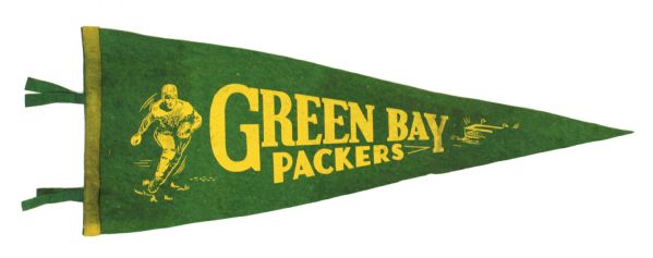 1930s Ultra Rare Green Bay Packers 28" Full Size Pennant 