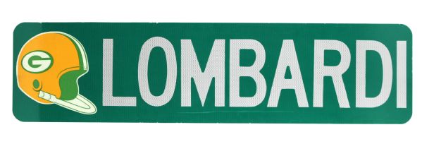 1990s Vince Lombardi Ave 48" x 12" Street Sign Made by Department of Transportation