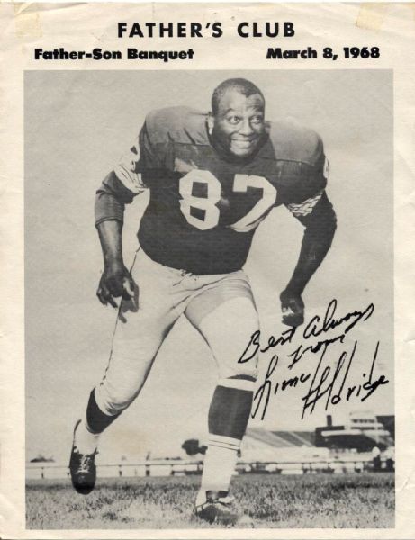 1968 Lionel Aldridge Green Bay Packers Fathers Club Father Son Banquet Advert