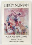 1977 NBA All Star Game 22 1/2" x 33 Leroy Nieman Poster Mounted on Cardboard