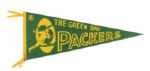 1960s Green Bay Packers Full Size Pennant w/Player 
