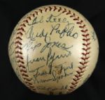 1957 Milwaukee Braves Team Signed ONL (Giles) Baseball World Series Champs w/29 Sigs. Incl. Aaron Mathews Spahn Hazle - JSA 