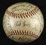 1957 Milwaukee Braves Team Signed ONL (Giles) Baseball World Series Champs w/29 Sigs. Incl. Aaron Mathews Spahn Hazle - JSA 