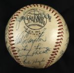 1957 Milwaukee Braves Team Signed ONL (Giles) Baseball World Series Champs w/29 Sigs. Incl. Aaron Mathews Spahn Hazle - JSA 