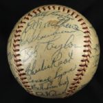 1957 Milwaukee Braves Team Signed ONL (Giles) Baseball World Series Champs w/29 Sigs. Incl. Aaron Mathews Spahn Hazle - JSA 