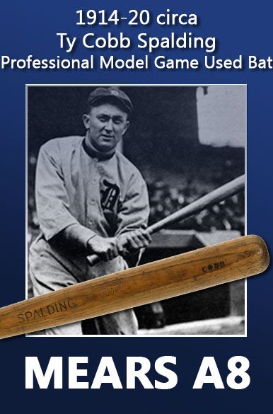 1914-20 circa Ty Cobb Spalding Professional Model Game Used Bat (MEARS A8)