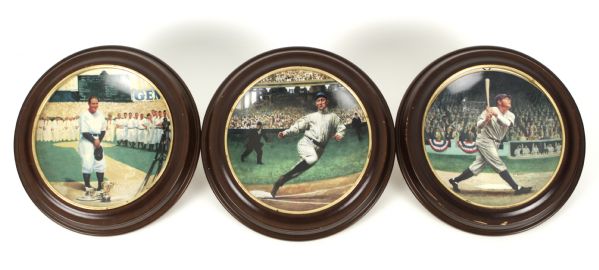 1992-93 Lou Gehrig Babe Ruth & Ty Cobb Plate - Lot of 3