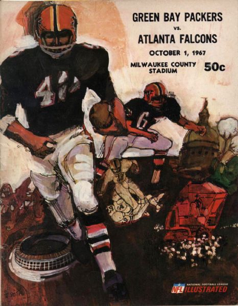 1967 Green Bay Packers Atlanta Falcons Game Program with Autographed Insert (JSA)