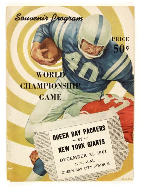 1961 Green Bay Packers vs. New York Giants NFL Championship Game Program - Lombardis First Title 
