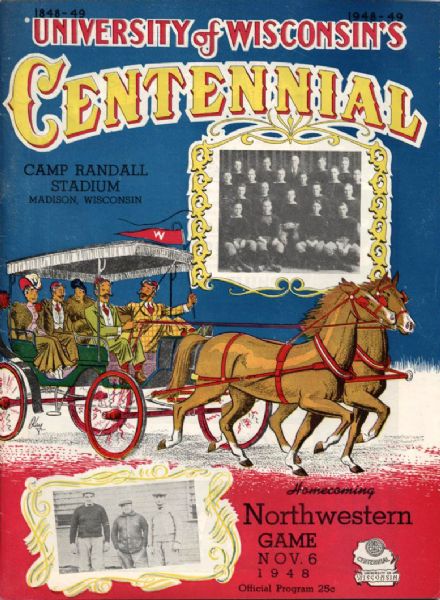 1948 University of Wisconsin Centennial Season Football Programs - Lot of 2