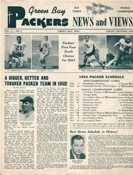 1953-54 Green Bay Packers News and Views Periodical - Lot of 3