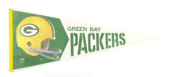 1960s-90s Green Bay Packers Full Size Pennants - Lot of 5