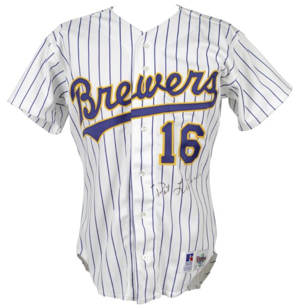 1993 Pat Listach Milwaukee Brewers Game Worn Signed Jersey From Shirt Off Our Back Day - MEARS LOA 
