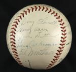 1954-55  Milwaukee Braves Team Signed ONL (Giles) Baseball w/ 23 Sigs. Signed Henry Aaron Rare Variation  - PSA/DNA Full Letter 