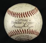 1954-55  Milwaukee Braves Team Signed ONL (Giles) Baseball w/ 23 Sigs. Signed Henry Aaron Rare Variation  - PSA/DNA Full Letter 