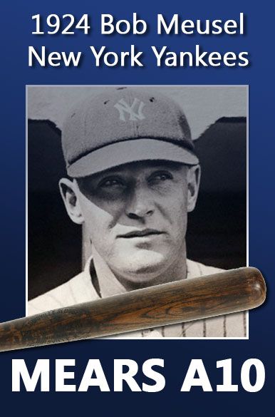 1924 Bob Meusel H&B Louisville Slugger Side Written Game Used Bat (MEARS A10) 