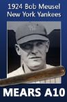 1924 Bob Meusel H&B Louisville Slugger Side Written Game Used Bat (MEARS A10) 