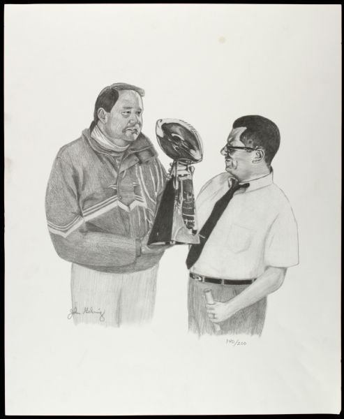 1990s Mike Holmgren & Vince Lombardi 18" x 23" Artwork 140/200