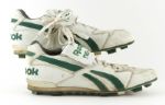 1989  Brian Noble Green Bay Packers Game Worn Cleats - MEARS LOA 