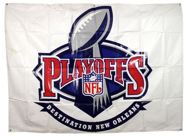 1997 Playoffs Vinyl Lambeau Field Stadium Banner 93" x 71" Used During Journey to Super Bowl XXXI 