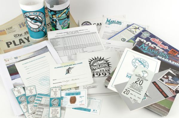 1993 Florida Marlins Memorabilia - Yearbook Media Guide & Other Trinkets
