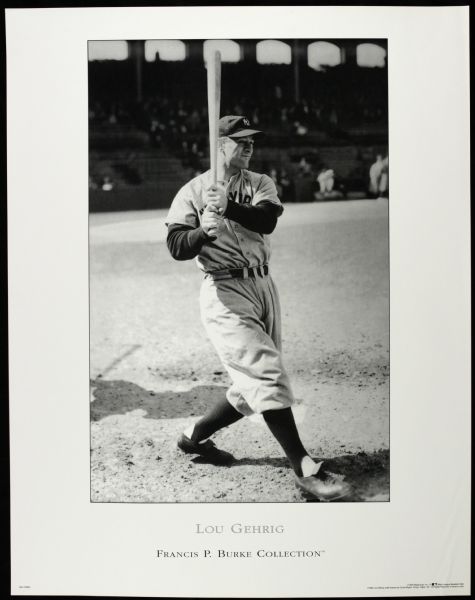 1992 Lou Gehrig New York Yankees Megacards 22" x 28" Francis P. Burke Poster