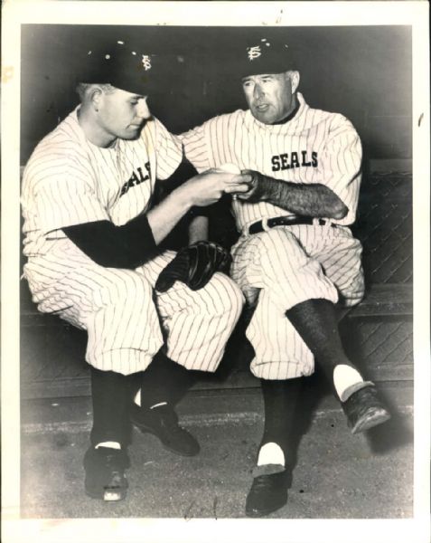 1951 Lefty ODoul Ed Cereghino San Francisco Seals PCL "TSN Collection Archives" Original 7" x 9" Photo (Sporting News Collection Hologram/MEARS LOA)