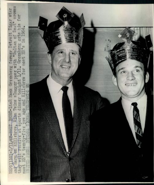 1965 Harmon Killebrew & Hank Greenberg "Boston Herald Collection Archives" Original 7" x 8" Photo (Boston Herald Archives Hologram/MEARS Photo LOA)
