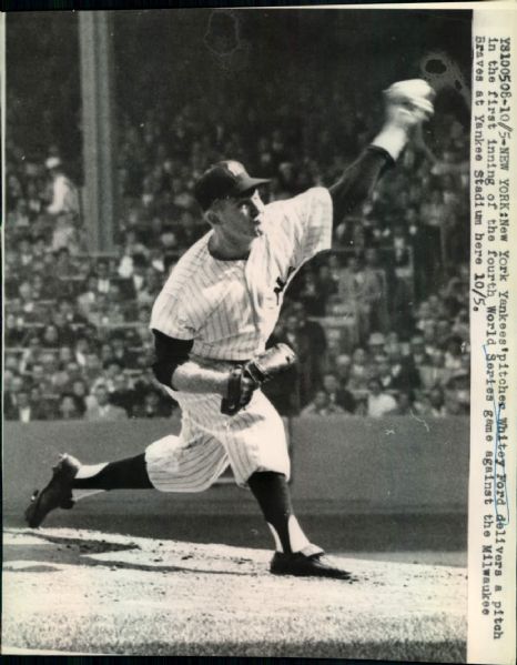 1958 Whitey Ford New York Yankees "Boston Herald Collection Archives" Original 6.5" x 8" Photo (BH Hologram/MEARS LOA)
