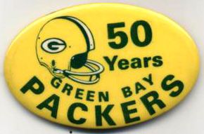 1969 Green Bay Packers 50th Anniversary 2" x 3" Pinback Button