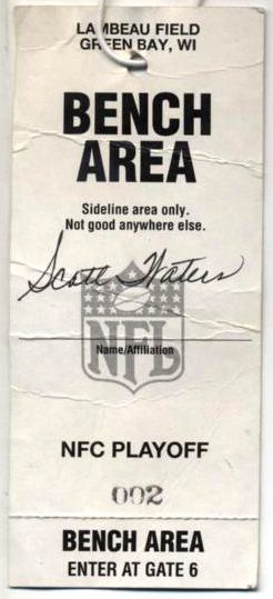 1990s Green Bay Packers Lambeau Field Playoff Game Sideline Pass