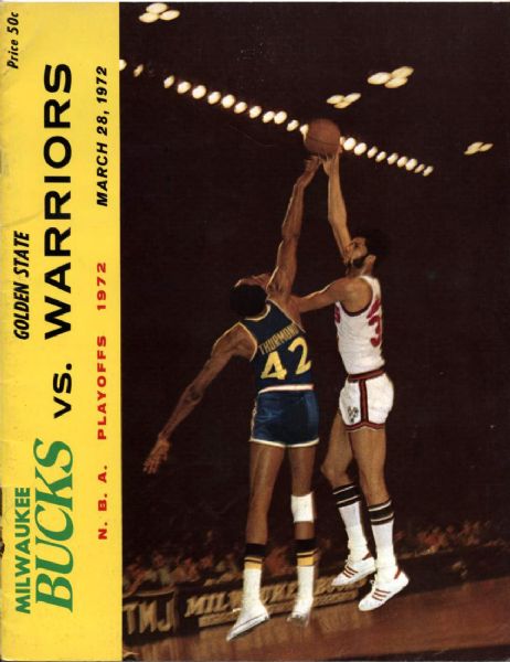 1972 Milwaukee Bucks vs. Golden State Warriors Playoff Program Lew Alcindor 