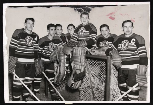 1950 Chicago Blackhawks Original 14" x 9 1/2" Oversized Chicago Sun-Times Photo 