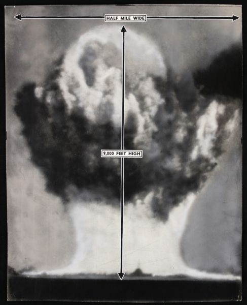 1946 Atomic Bomb Explodes Original 10 1/2" x 13" Oversized Photo 