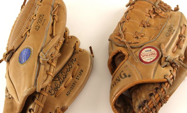 1970s Store Model Baseball Glove - Lot of 2 One Endorsed by Bob Gibson 