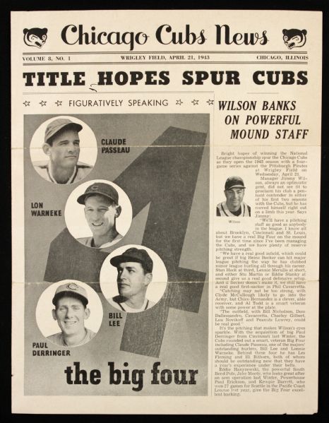 1943 Chicago Cubs News Publication 
