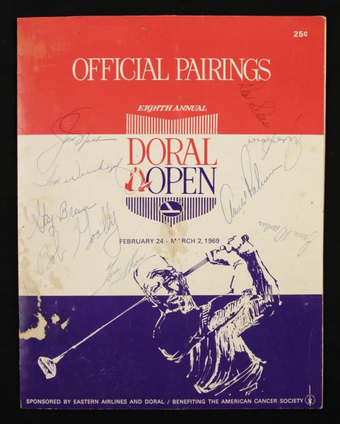 1969 Jack Nicklaus Arnold Plamer & Others Vintage Signed Doral Open Program - JSA 
