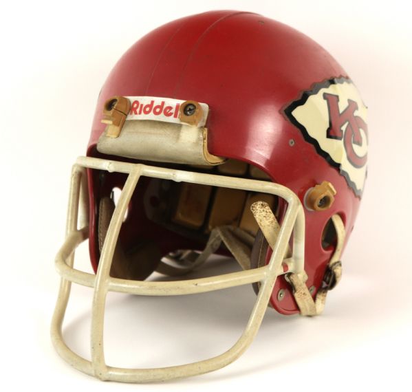 1980s Kansas City Chiefs Game Worn Helmet - MEARS Auction LOA