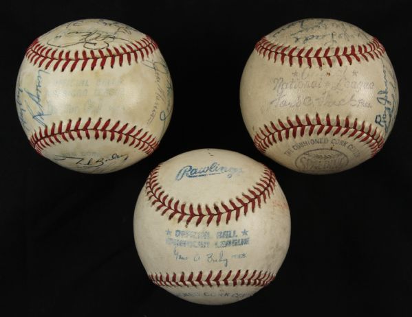 1948 Cubs & 1980 White Sox Team-Signed Baseball Lot of 2 & Cito Gaston Single Signed Game Used Ball - JSA