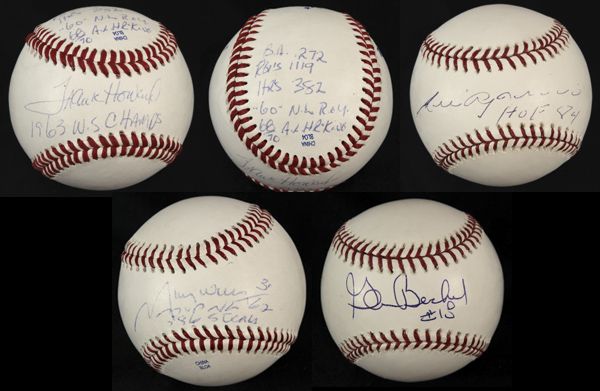 1980s-90s Baseball Superstar Single-Signed Baseball - Lot of 4 w/ Beckert Aparicio Wills & Frank Howard 