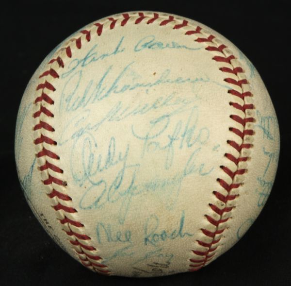 1960 Milwaukee Braves Team Signed ONL (Giles) Baseball w/29 Sigs. Incl. Aaron Spahn Mathews Adcock - JSA